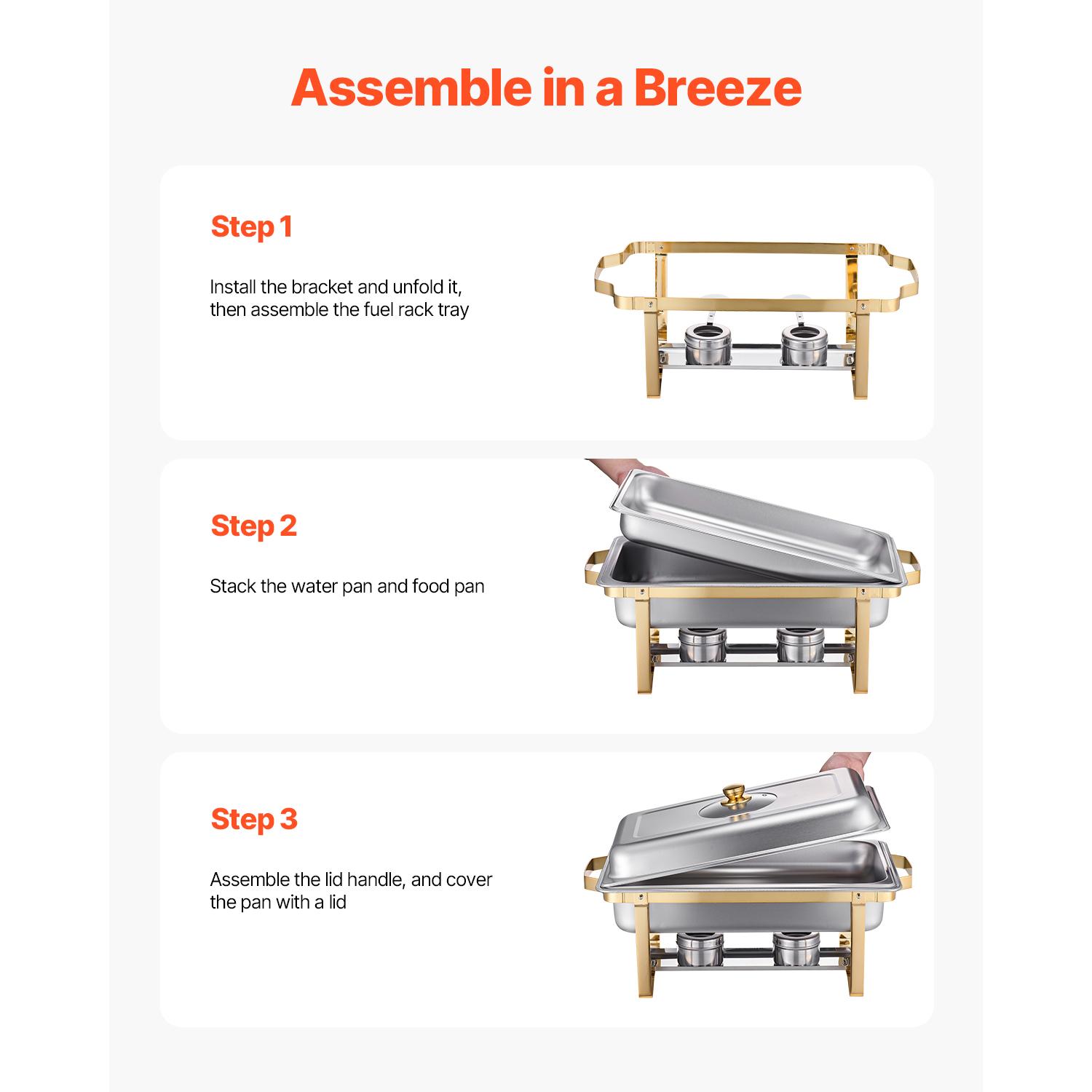 

SucceBuy Набор для шведского стола с мармитами 8 кварт 4 штуки Нержавеющий чафинг с 4 гастроемкостями полного размера Прямоугольный кейтеринговый подогреватель-сервер