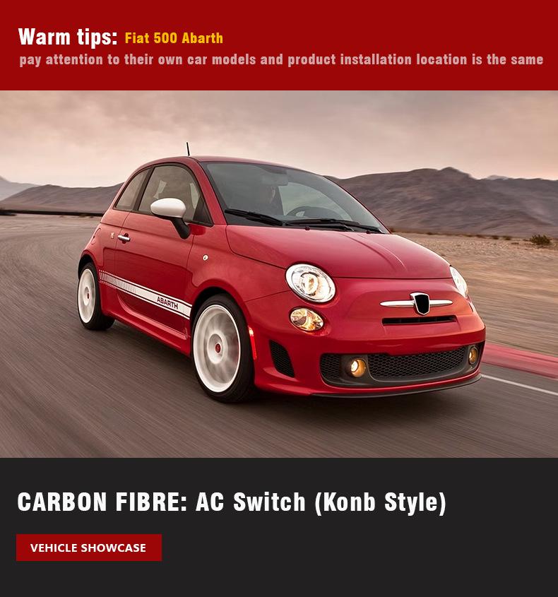 Carbon Fiber AC Switch Frame Sticker for Fiat 500 Interior