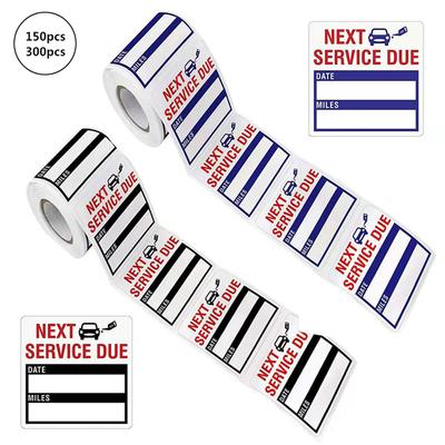 Easy-Peel Next Service Due Auto Maintenance Oil Change Stickers Reminder Labels Oil Change Labels