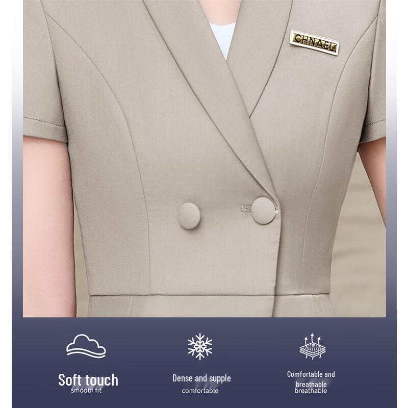 TuoLuoMan Women's Short Sleeve Professional Suit Set