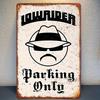 Vintage Metal Wall Art Low Rider Parking Sign X Cm Rustic Garage Man Cave Decor