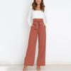 Modische Hose für den Arbeitsplatz, für Damen, lässig, weites Bein, hohe Taille, Hose mit Gürtel, Temperament, Sommer, Pendlerhose