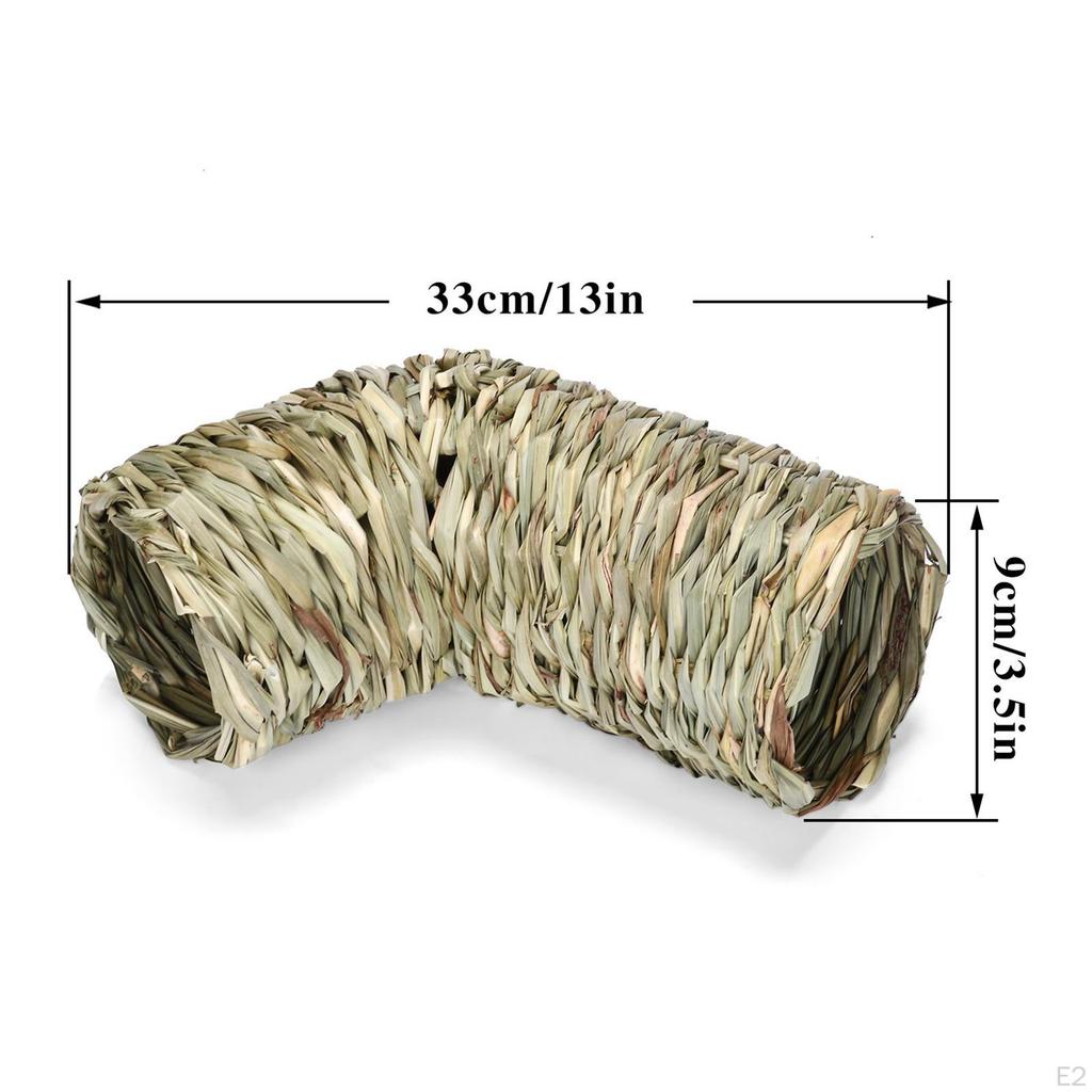Hamster Grass Tunnel Hideaway Durable Bunny Toy Pet Supplies Tube Nest for Chinchilla