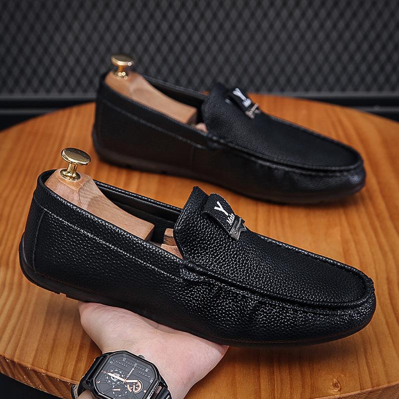 Doudou Shoes Men's Summer New British Style Fashion Trend Casual Versatile Soft-soled Men's Shoes One Pedal Lazy Shoes