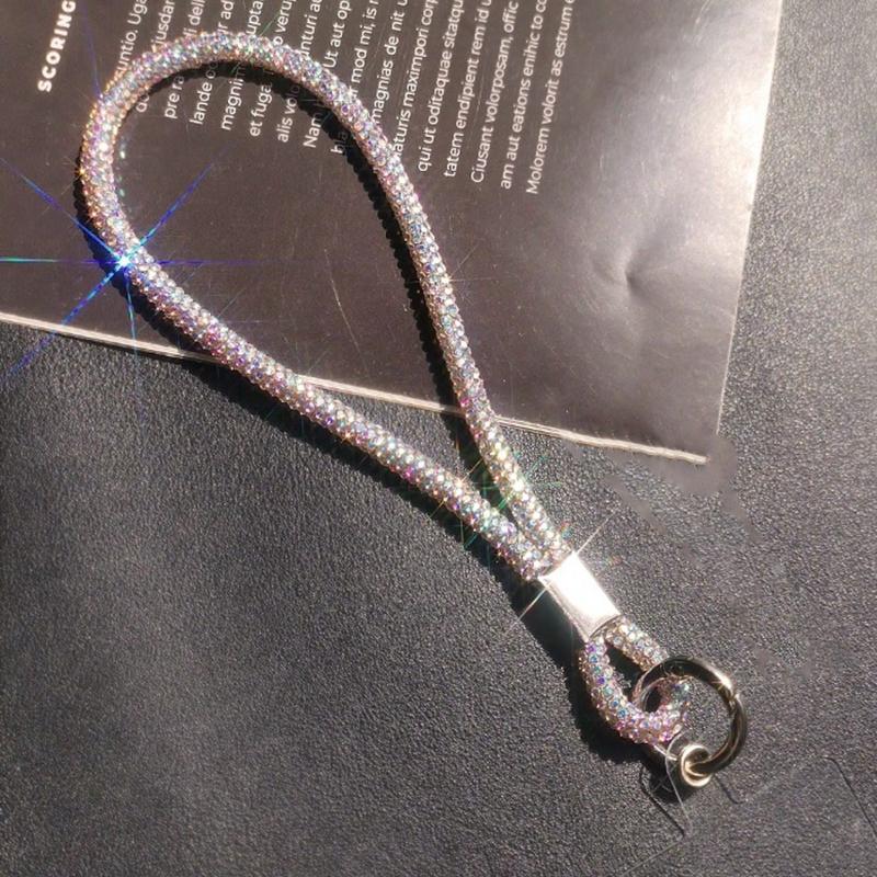 Luxury Glitter Flashy Rhinestone Cell Phone Charm Lanyard For iPhone Samsung Diamond Crystal Phone Wrist Straps Keychain Hanging 1