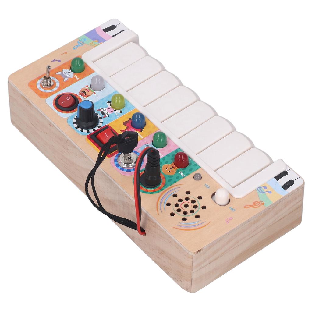 Baby Sensory Board LED Light Switch Board Wooden Electronic Activity Board Toy for Kids Over 36