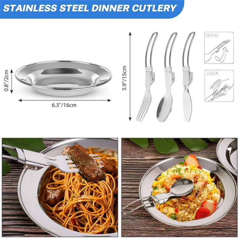 DS308 Portable Outdoor Nested Cookware and Tea Kettle Set for Camping