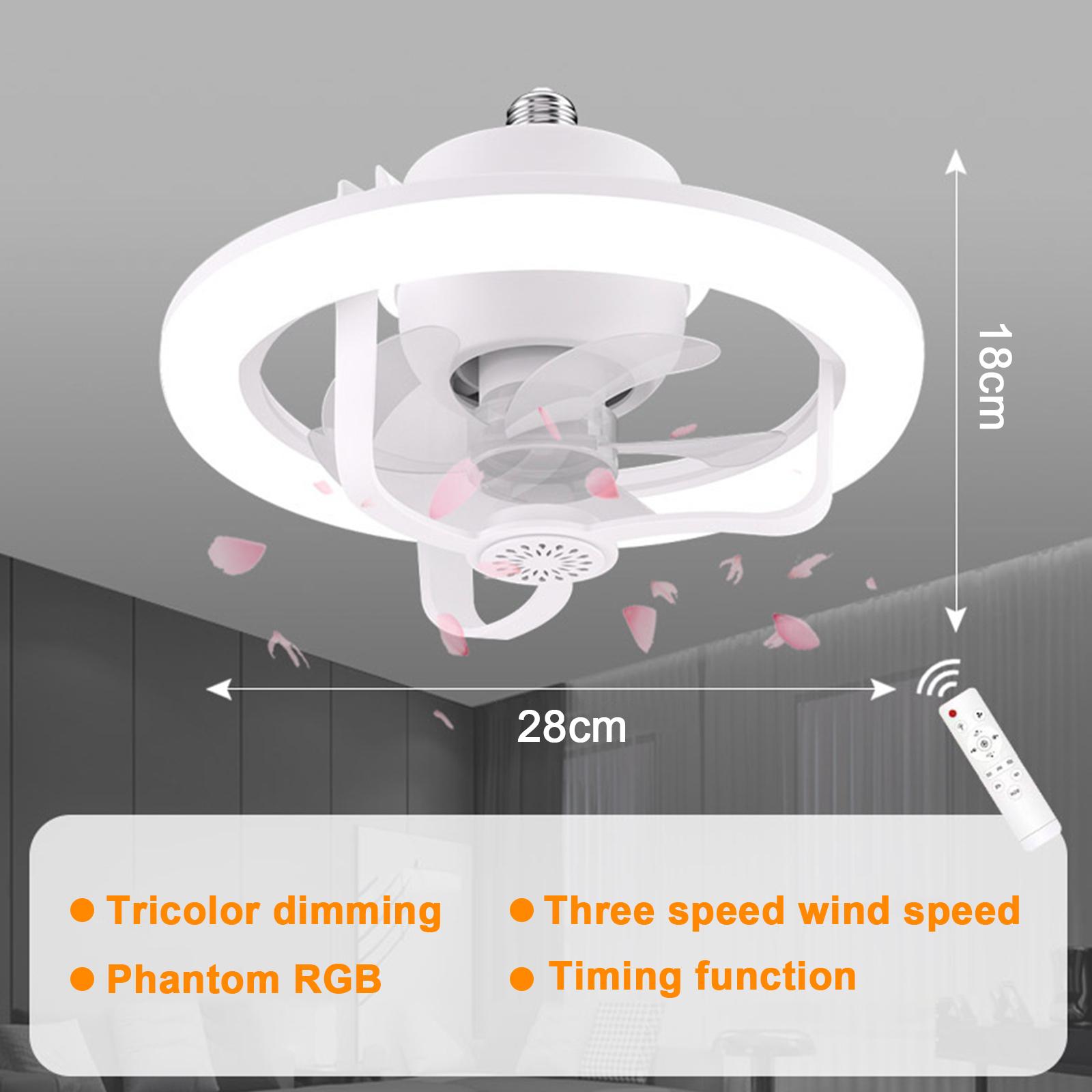 

50W LED Fan Light with Remote Control E27 Moving Head RGB Ceiling Fan Lamp Aromatherapy Colorful Bedroom Dimming Night