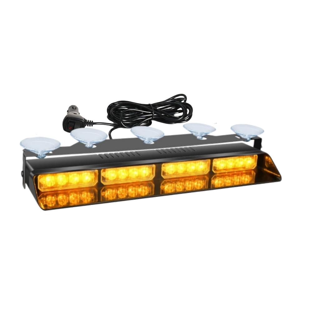 Emergency Dash Strobe Lights Safety Lights 16 LED Flashing Warning Hazard Windshield Visor Traffic Light Bars for Trucks