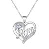 Multi-Tone Mom & Child Pendant Necklace Set, Heart & Family Silhouette Necklaces for Mother's Day