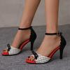 Polka Dot Fish Mouth Sandals Bow Hollow Sandals High Heels Large Size Shoes Shoes