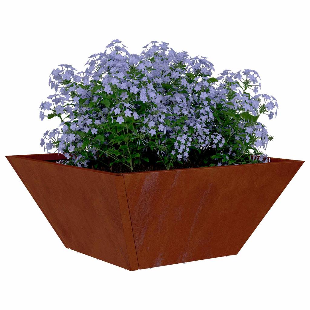Garden Planter Set 5 Pcs Rustic Finish 35 X 35 X 15 Cm Weatherproof Steel