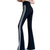 High Waist Flare Yoga Pants with Side Stripe for Women - Plus Size, Autumn/Winter Wear