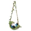 Garden Gnome On Leaf Hammock Statue Cute Resin Swinging Outdoor Yard Decor Fairy Garden Ornament