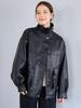 Cohen Leather-Like Vintage Blouson with Boa Collar, 76606000021, 0900, BLACK (09), FREE