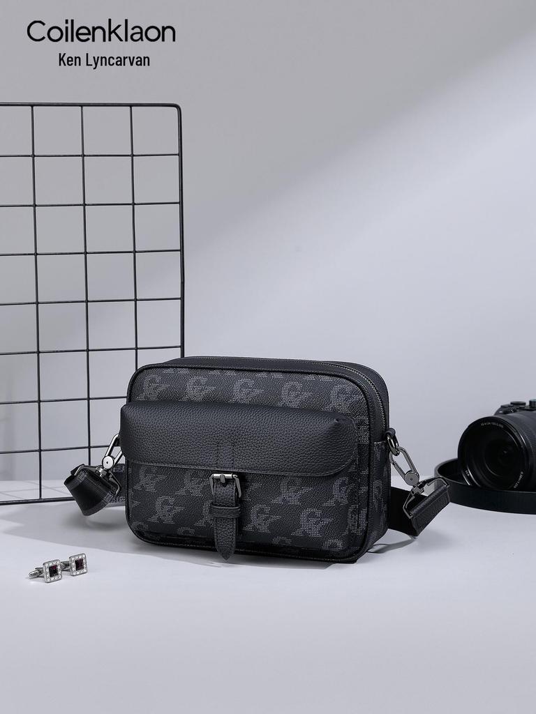 French Brand Men's Soft Cowhide Crossbody & Clutch Phone Bag