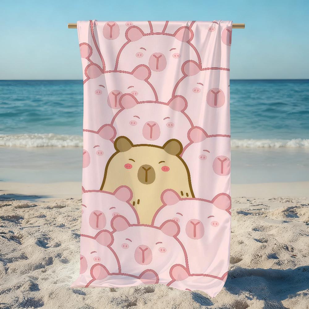 Cute C-capybara Towel Large Quick-Drying Microfiber soft Beach Towel for Travel Fitness Sauna Bathing Camping