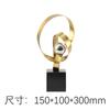 Metal Handicrafts Wrapped with Golden Ribbons Geometric Abstract Sculpture Metal Figurine Home Decoration Accessories
