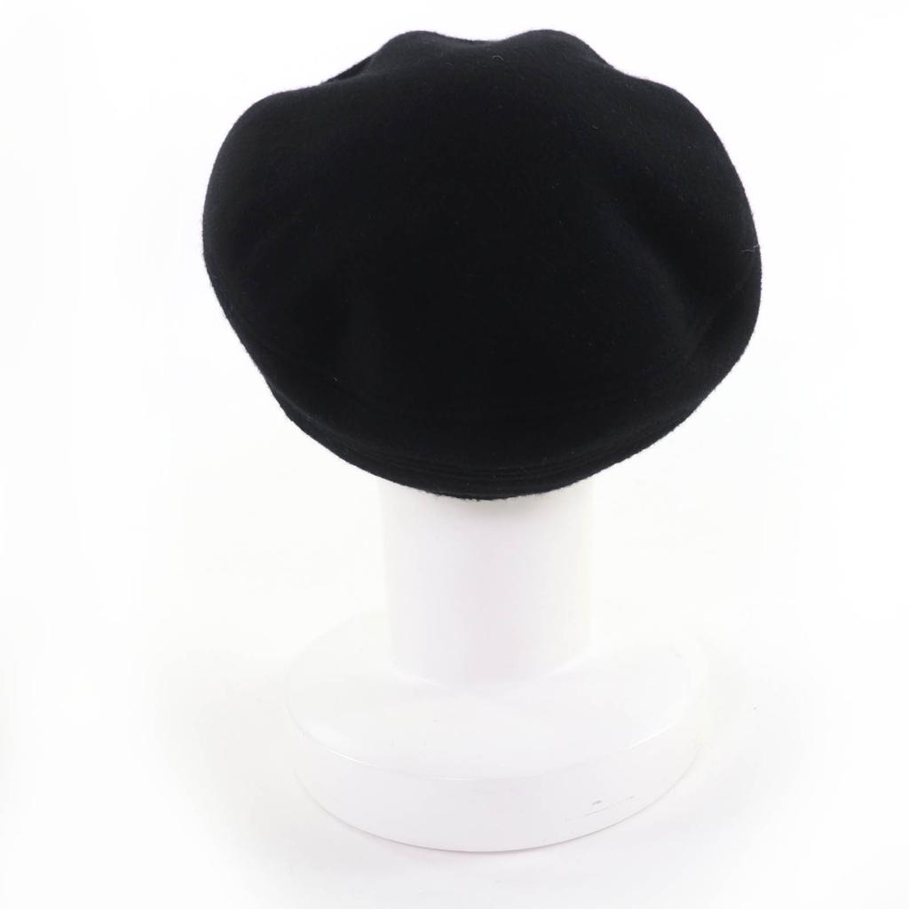 Great HERMES beret Saint Honoré Serie Metal black cashmere Women 57 Used