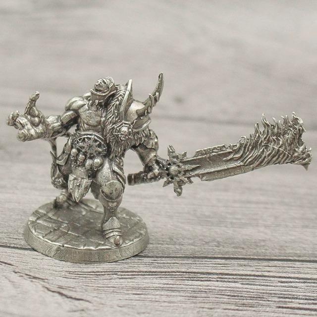 Solid White Copper Tribal Warrior Figurine Retro War Model Desktop Decor Gift for Men