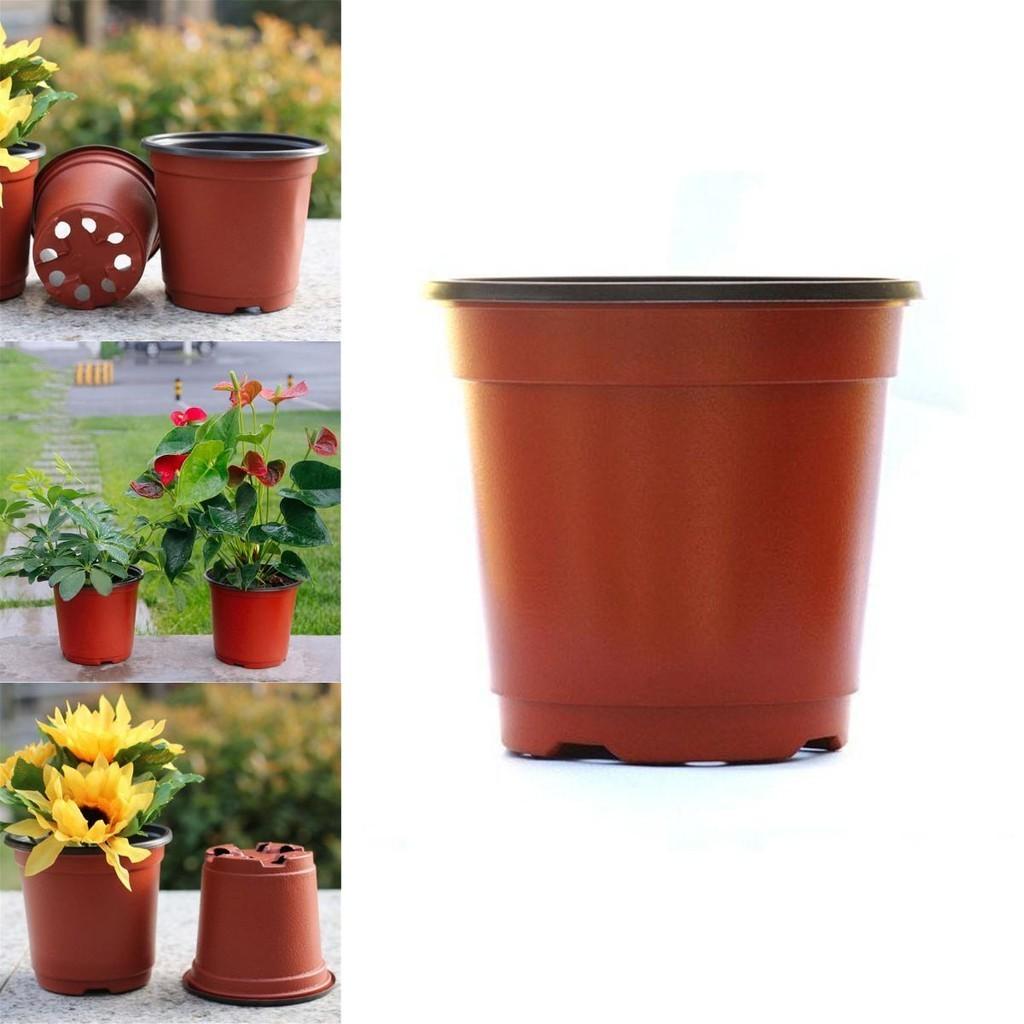 Lightweight 10/50/100pcs Double Color Plastic Plants Nursery Pot For Seedlings**