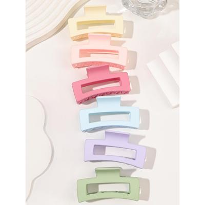 Pinces à Cheveux Coloris Glace 6 Pièces pour Cheveux Épais, Pinces Carrées pour Cheveux pour Femmes Rectangle Acrylique Antidérapant Pinces Mâchoire Banane