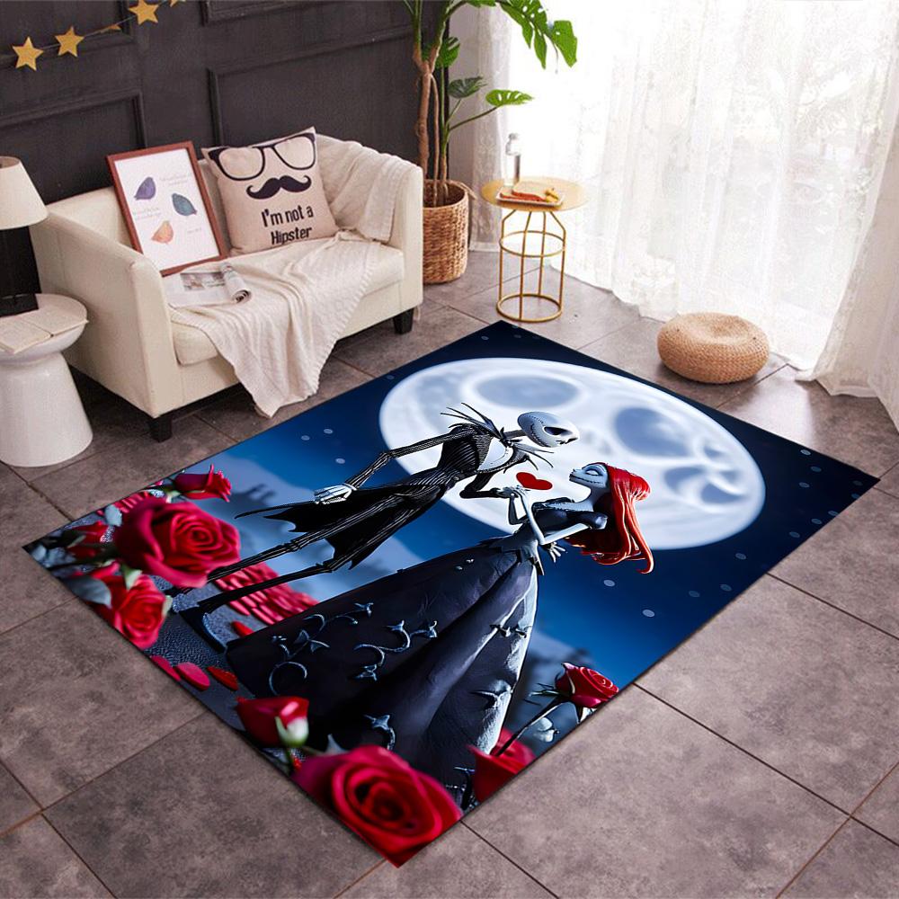 Tappeti Antiscivolo a Tema Nightmare Before Christmas - Decorazioni per la Casa in Poliestere, Adatti per Camere da Letto, Soggiorni, Ingressi, Studi e Decorazioni