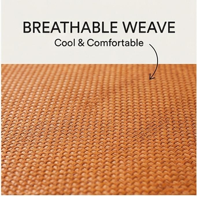 Double-Sided Natural Rattan Ice Silk Cooling Mat, Foldable Fitted/Flat Sheet, 2025 New Summer Air-Conditioned Mat for Home & Dorm