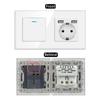 European Style Type 157 16A USB Wall Socket with LED Light, Glass Finish.