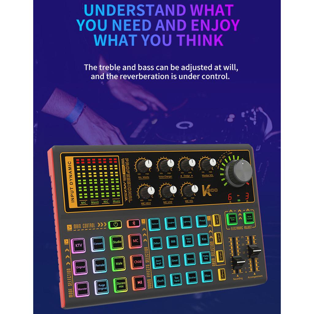 Computer and Mobile Phone Live Streaming Sound Card for Online Singing Chatting Live Video Streaming 3 Reverberation Singing ModesCelsius9 Scene Modes