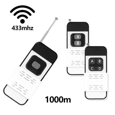 Control Remoto Inalámbrico 433Mhz 1 2 4 Teclas Código de Aprendizaje 1527 Transmisor de Relé RF 1000M para Controlador de Motor de Puerta de Garaje