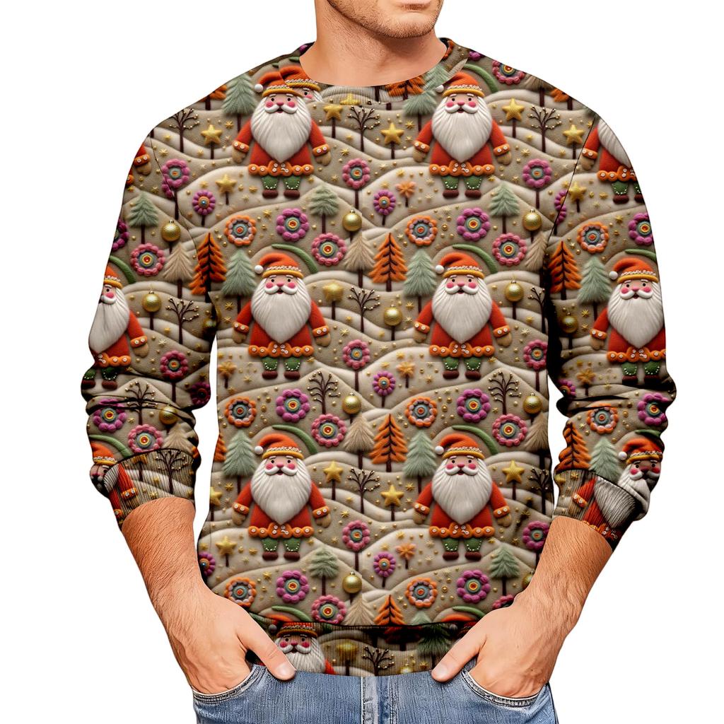 Weihnachtsdruck Lockerer Herren-Hoodie