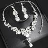 2pcs/set Shining Bridal Necklaces Earrings Elegant Necklace Earrings Set  Wedding