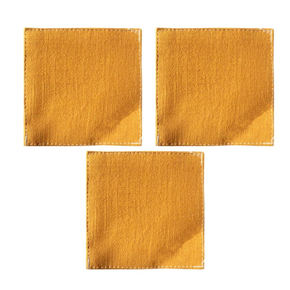 

3 шт. Прочный тканевый подстаканник Чайное полотенце Хлопковая изоляционная подкладка Аксессуары для чайного набора Подставка под чайник Стол жёлтый