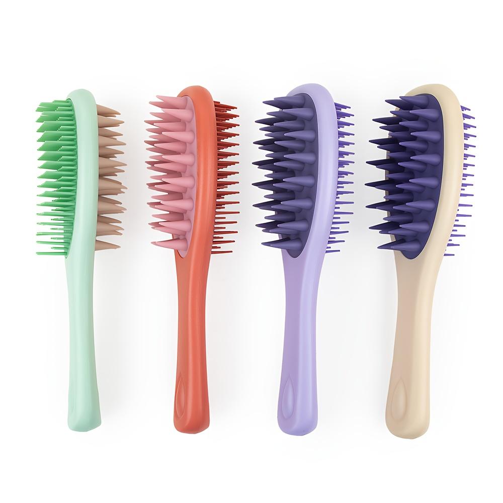 1PC Long Handle Double-sided Shampoo Brush Silicone with Handle Shampoo Comb Wet and Dry Shampoo Massage Brush