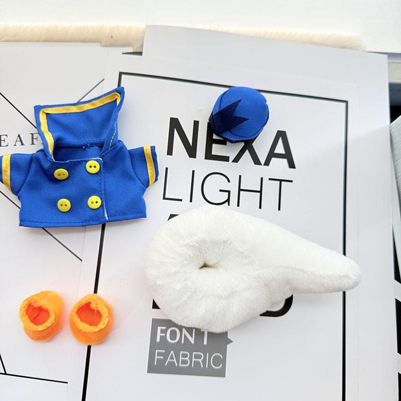 

Только одежда, Одежда для куклы 17 см, Одежда для тряпичной куклы, Украшение LABUBU, Серия Sitting Party, Первое, Второе и Третье поколения, Одежда Голубой акулы Pack of 1