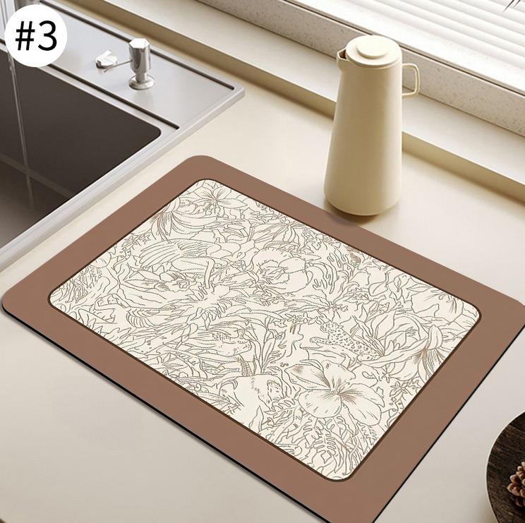 

Черный Мрамор Супер Впитывающий Коврик для Сушки Посуды Кухонный Коврик Противоскользящий Коврик Роскошный Чайник Посуда Барная Стойка 50x80cm