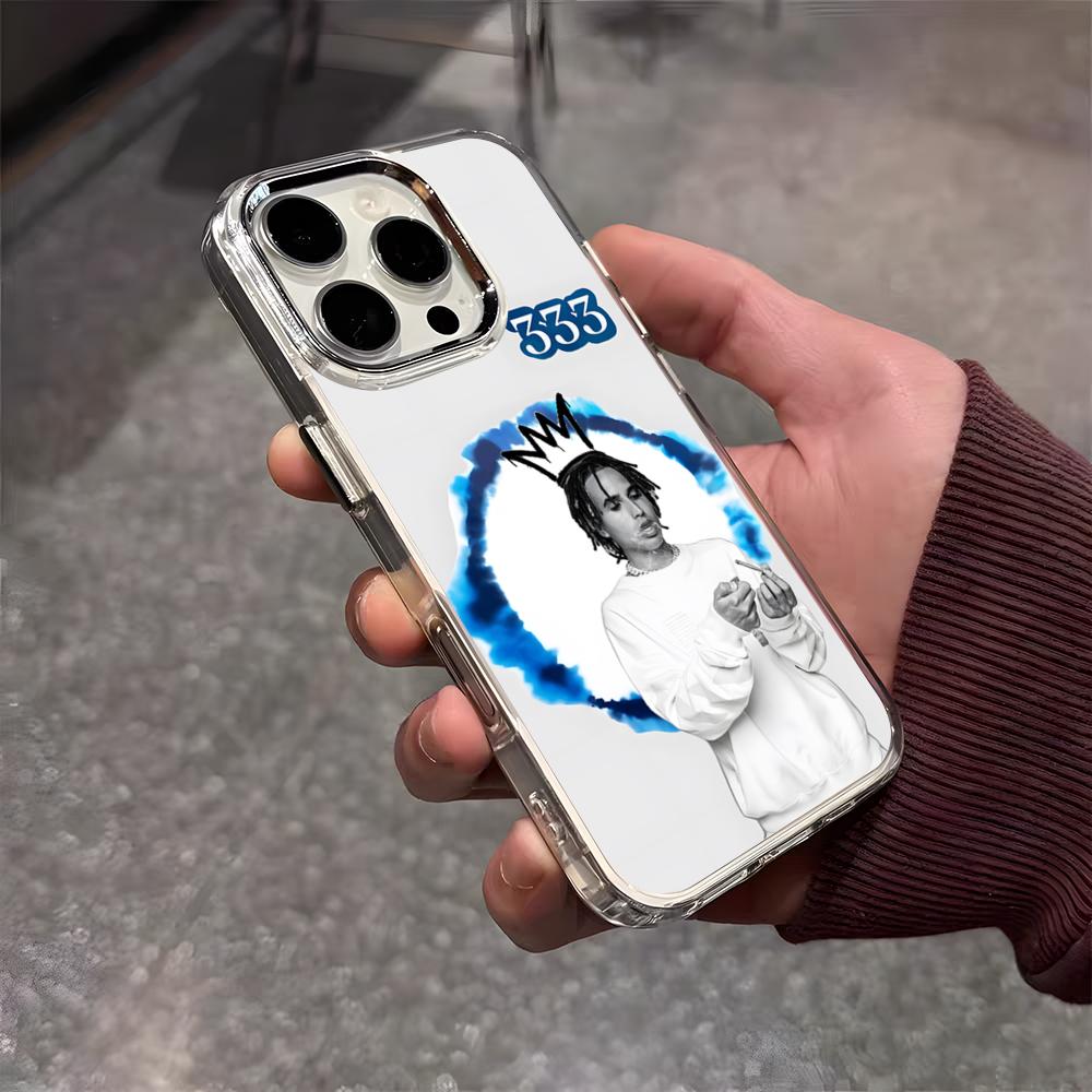 

Rapper Matue 333 Phone Case For IPhone 17 Air 16 E 15 14 13 12 11 Plus Pro Max Electroplated Transparent Soft Shell iPhone17 Pro Max