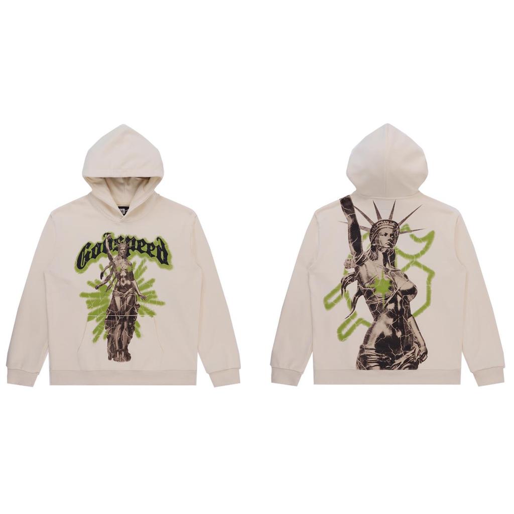 American Trendy GD Rock Retro Distressed Hoodie - Autumn/Winter Fashion