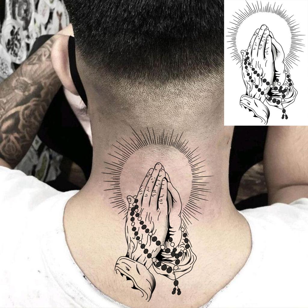 1 Vel Skelet Doornen Anker Tijdelijke Tattoos Voor Volwassen Hand Nek, Halloween Nep Tattoo Sticker Langdurig Realistisch Tatoo