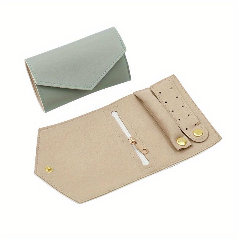 

Портативний для подорожі сережки каблучки намиста брошки складаний мішечок для зберігання міні рулон ювелірний кейс дорожній органайзер для ювелірних виробів 1pc зелений