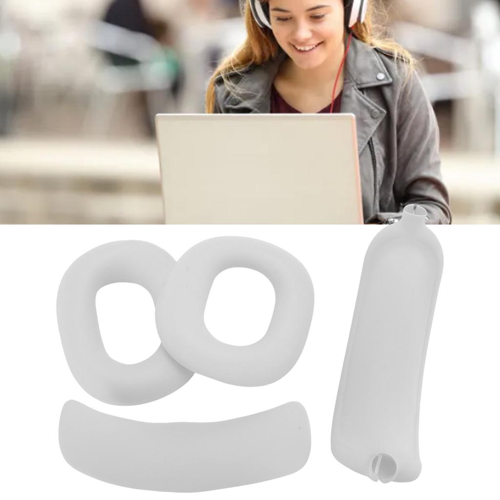 Kopfhörer-Ohrpolsterbezug Professionelle Silikon-Ohrpolster Kopfbügelabdeckung Balkenpolster-Set für Ohrhörer-Kopfhörer