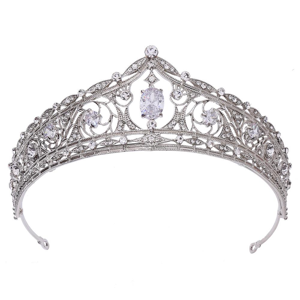Crystal Zirconia Tiara - Luxury Wedding Crown for Bride Queen Princess