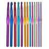 Environmental Diy 14 Sizes Multi-Coloured Aluminum 2mm-10mm Handle Crochet Hooks Knitting Knit Needles Set OPP Bag Packaging