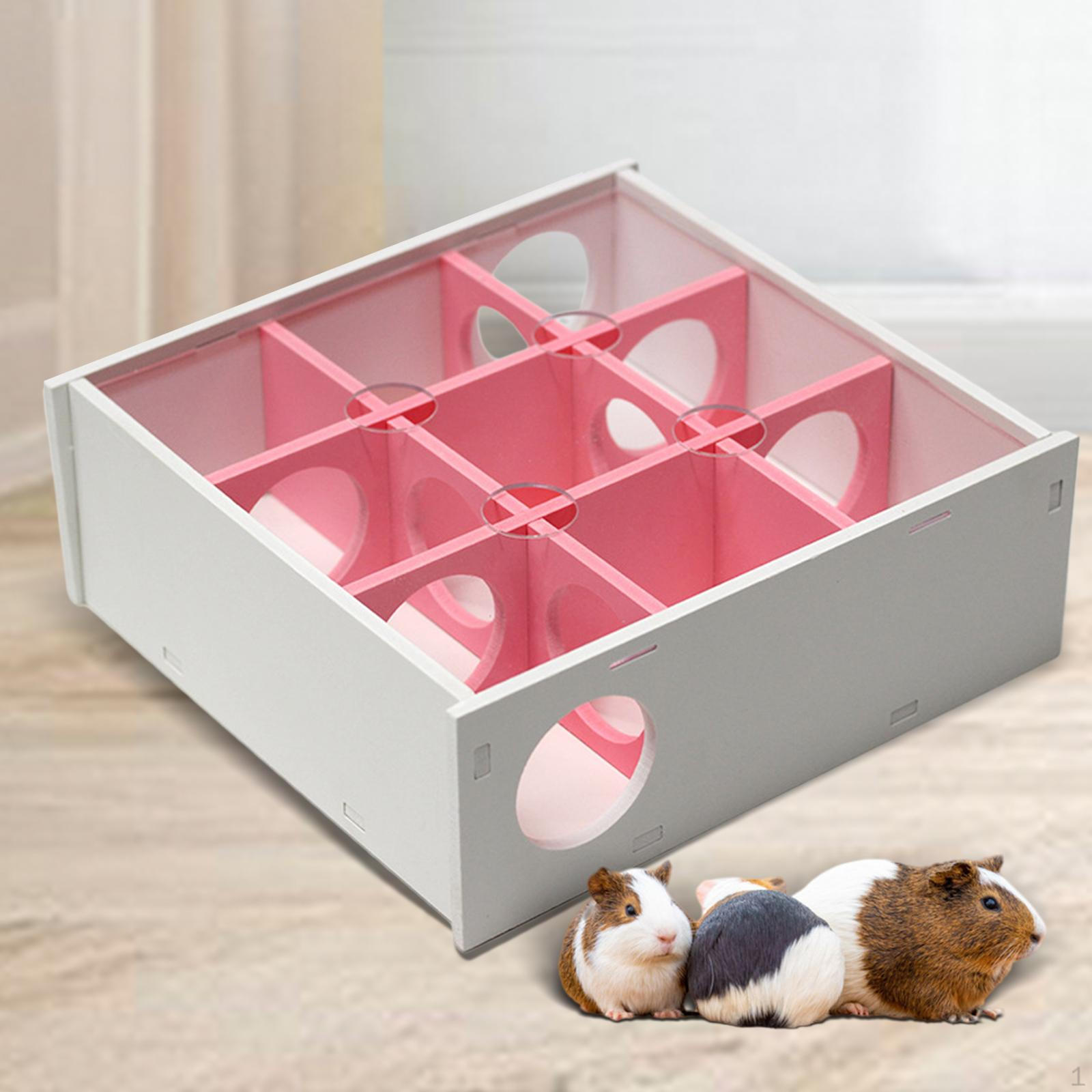 Деревянный лабиринт-головоломка для хомяков с прозрачной крышкой, туннель для маленьких мышей