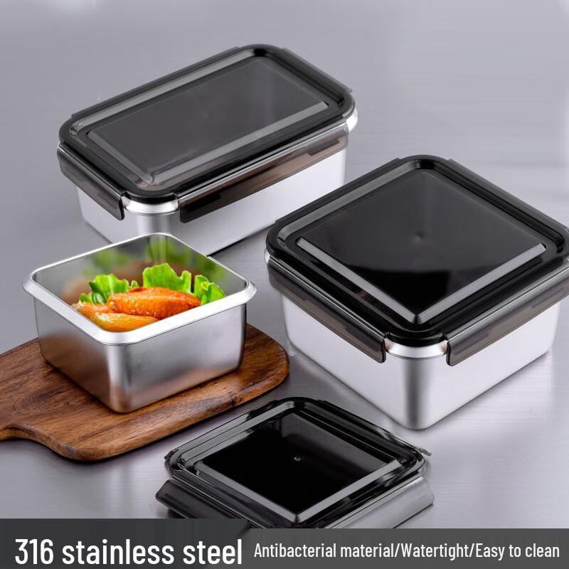 304 Stainless Steel Square Food Storage Container