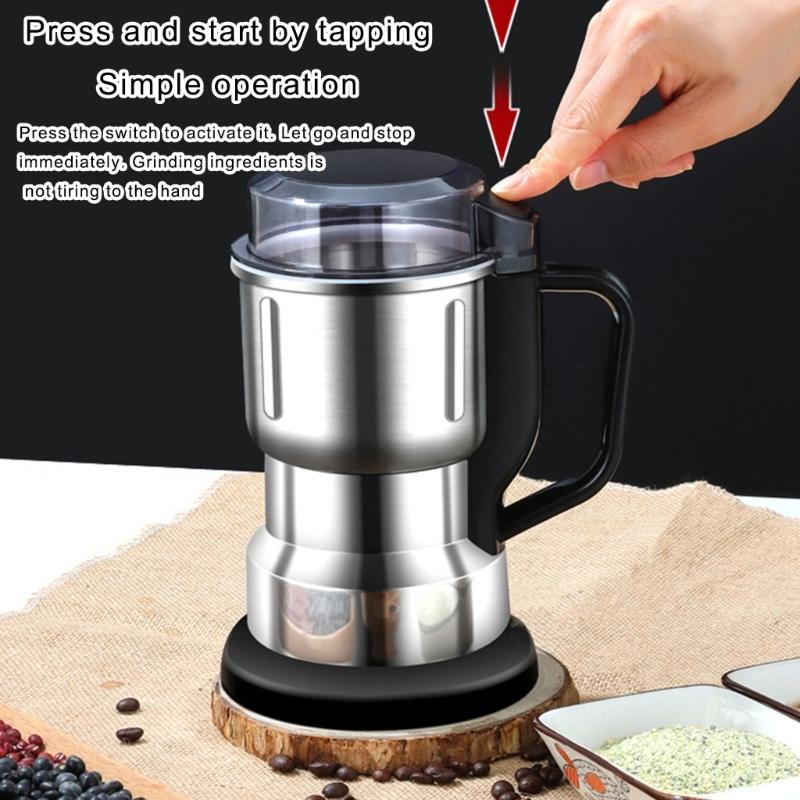 Stainless Steel Blade Coffee Nut Grinder Electric Spices Grinding Machine with Portable Handle Kitchen Accessories