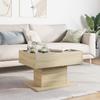 LED Coffee Table in Sonoma Oak 70 x 50 x 45 cm Particleboard