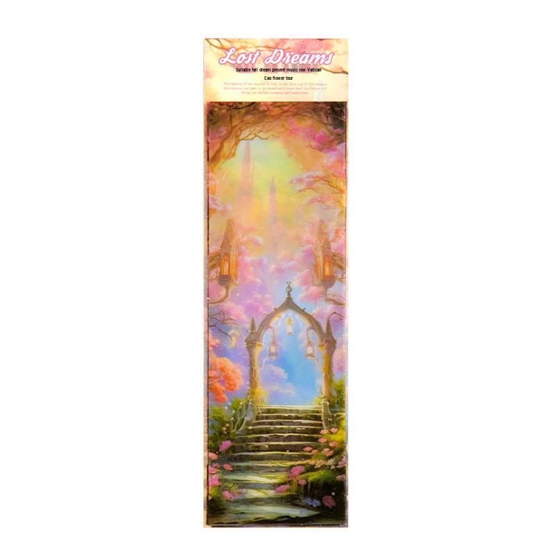 Yanji Retro Scenery PET Bookmark: Lost Dreamland Series - 8 Sheets, 4 Styles for DIY Journals and Decorations