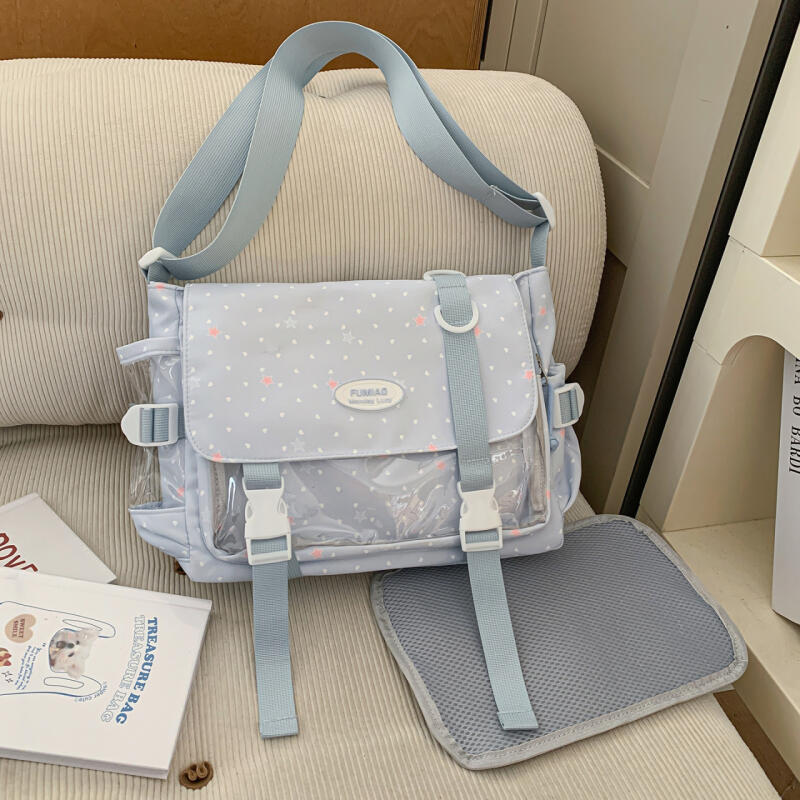 Torba listonoszka o dużej pojemności w stylu college'owym, lekka, wielofunkcyjna torba crossbody dla kobiet